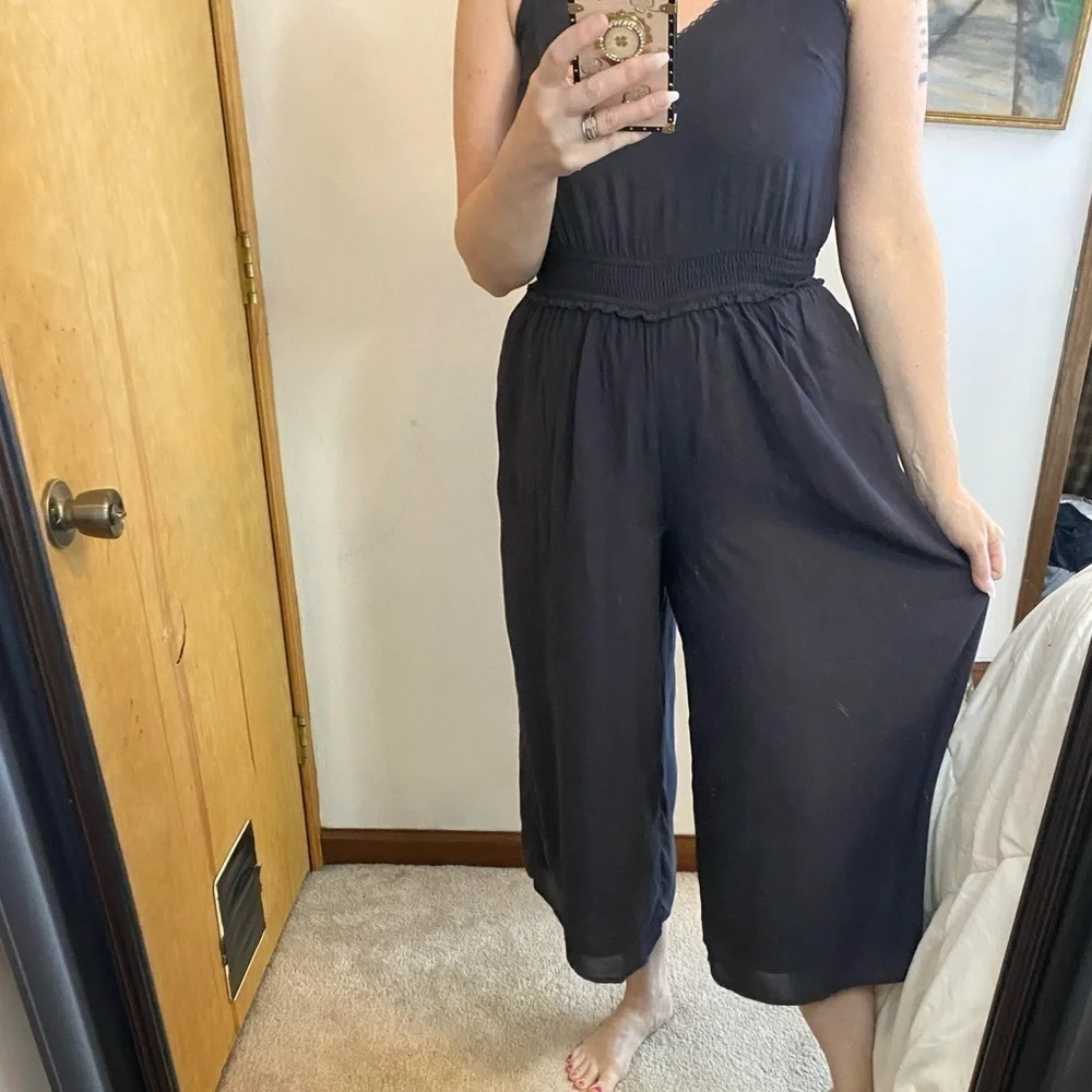 Aritzia Wilfred Dark Gray Side Button Summer Pantsuit